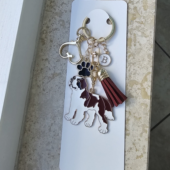 NEW! Bernese Mountain Dog Pawprint🐾 "Dog Mom" Keychain/Purse 👜🎒 Charm ~ 🐕🎁 - Picture 14 of 15